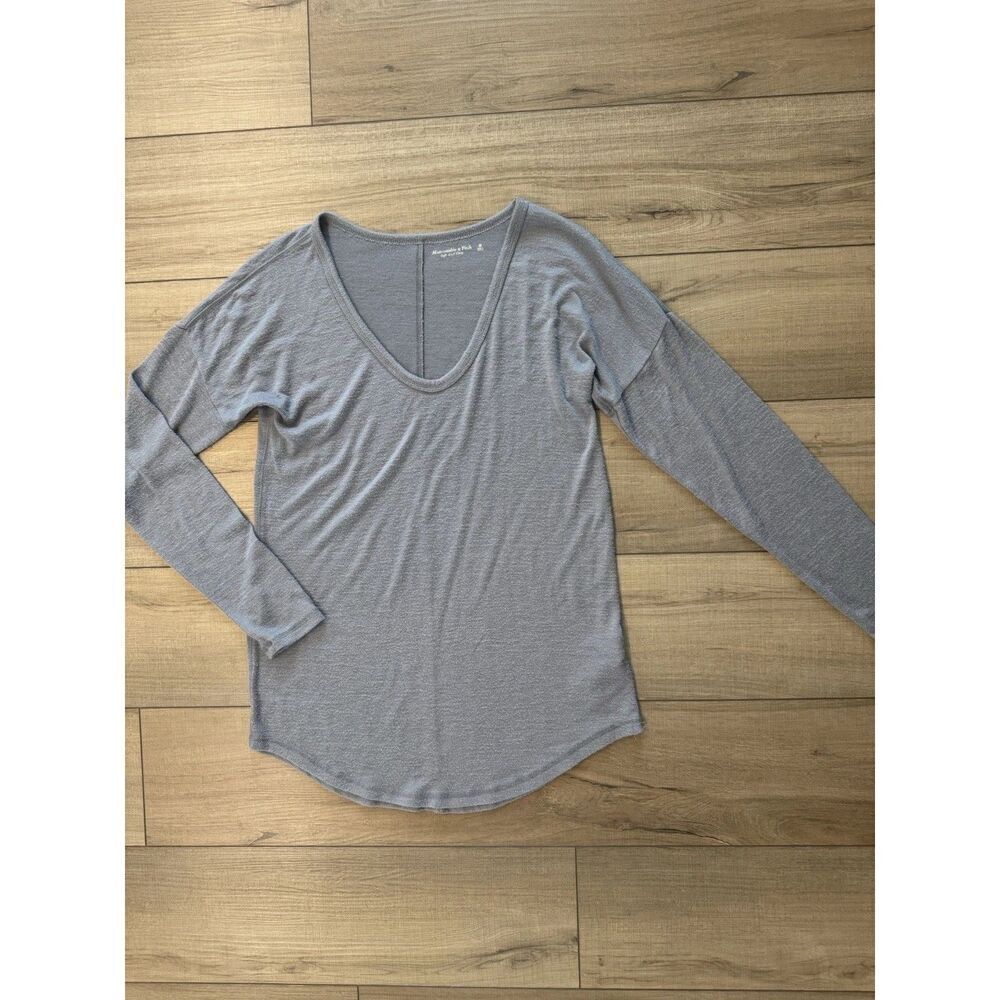 Abercrombie‎ & Fitch Soft Womens Gray Blue Top Tunic Medium Loungewear coastal